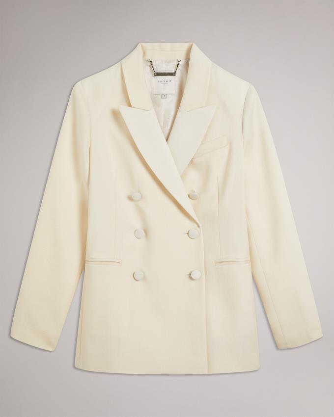 Blazer Ted Baker Relaxed Wool Blend Blanche Femme | TBN-83399595